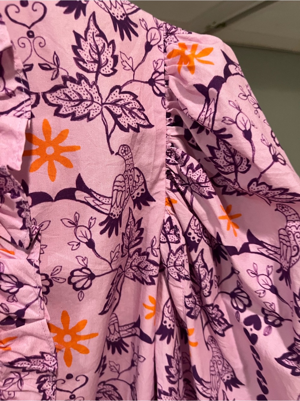 Oliphant Hummingbird Ruffle Blouse- XS - Picture 5 of 10